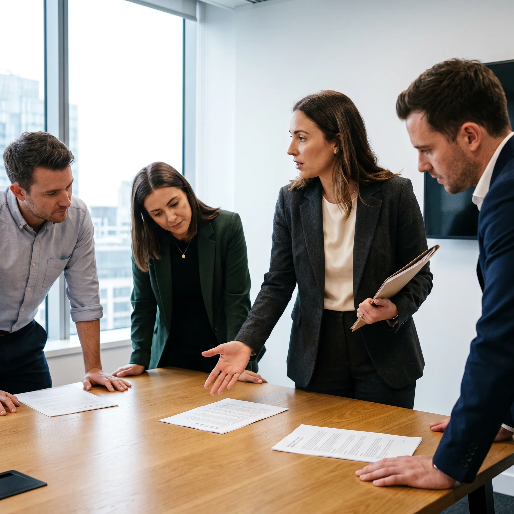 Data analytics recruiter presenting shortlisted candidates to a hiring team
