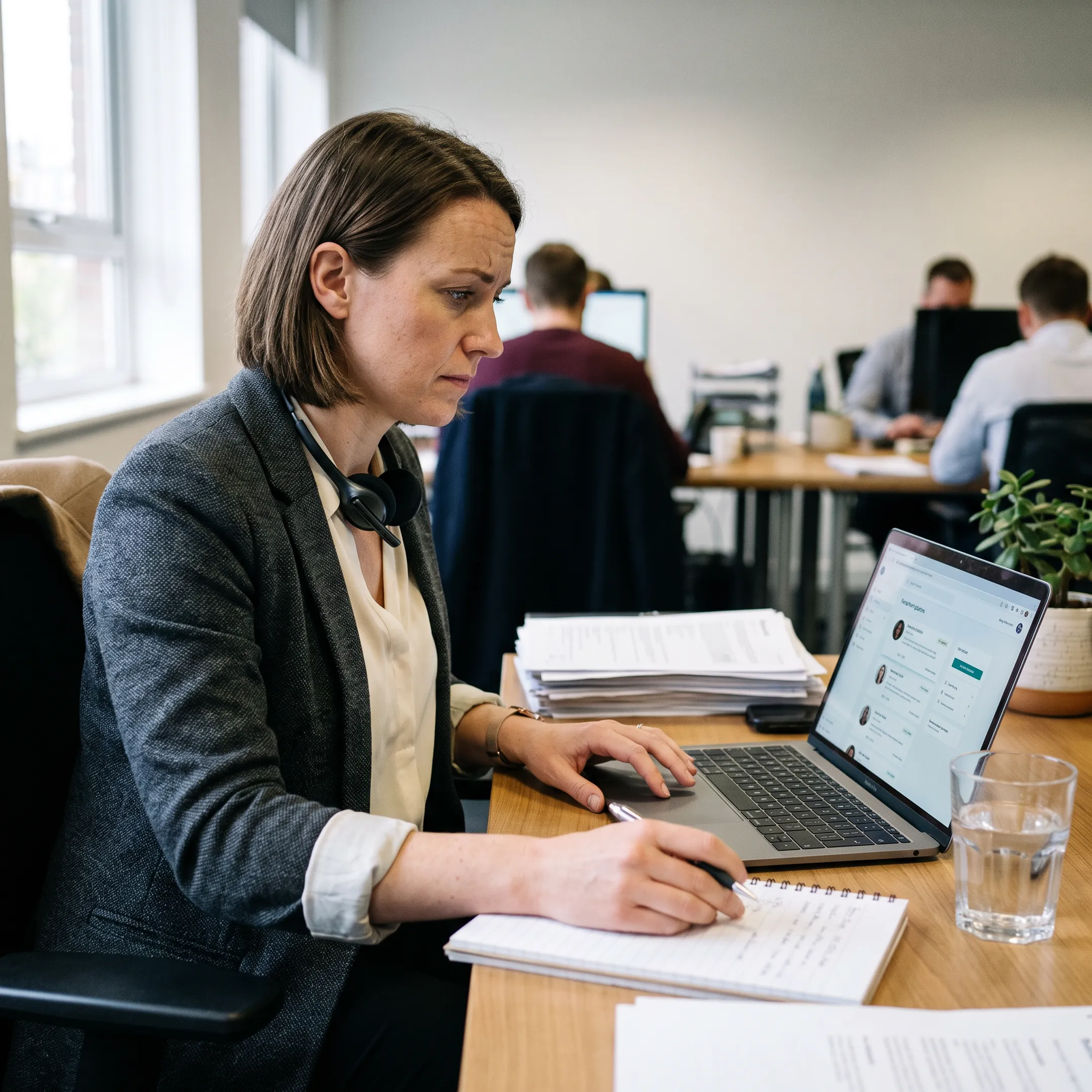 Recruiter reviewing remote Salesforce developer candidates