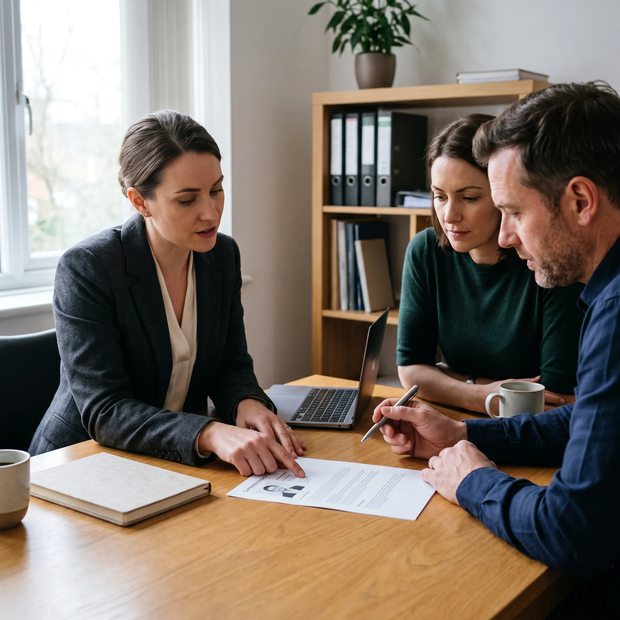 Finance recruiter discussing accounting candidates with business client
