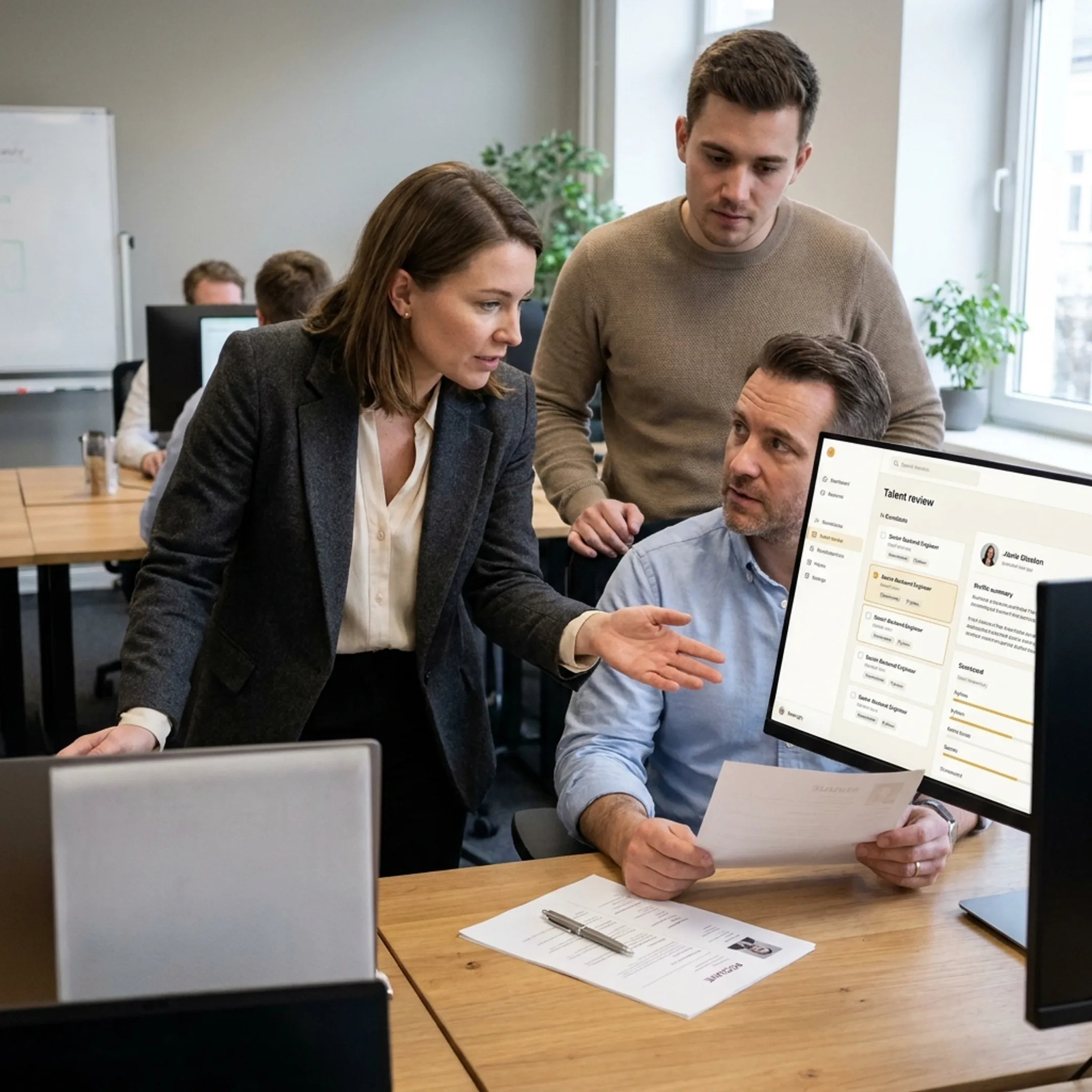 Hiring managers evaluating qualified technology candidates
