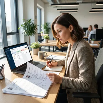 Recruiter reviewing firmware engineer profiles