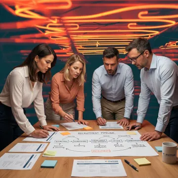 HR outsourcing team planning recruitment workflow