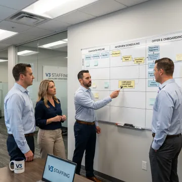 Recruitment team managing banking hiring process