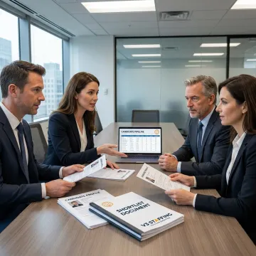 Contract staffing team reviewing candidates