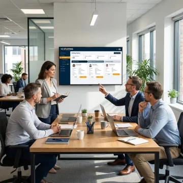 Recruitment team managing high-volume staffing pipelines