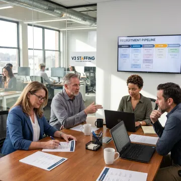 Recruiters coordinating a structured hiring process