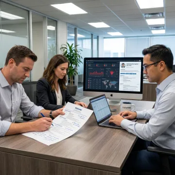 Cloud security recruitment team reviewing engineer profiles