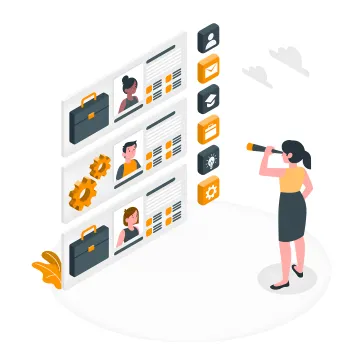 Recruiters reviewing machine learning candidate profiles