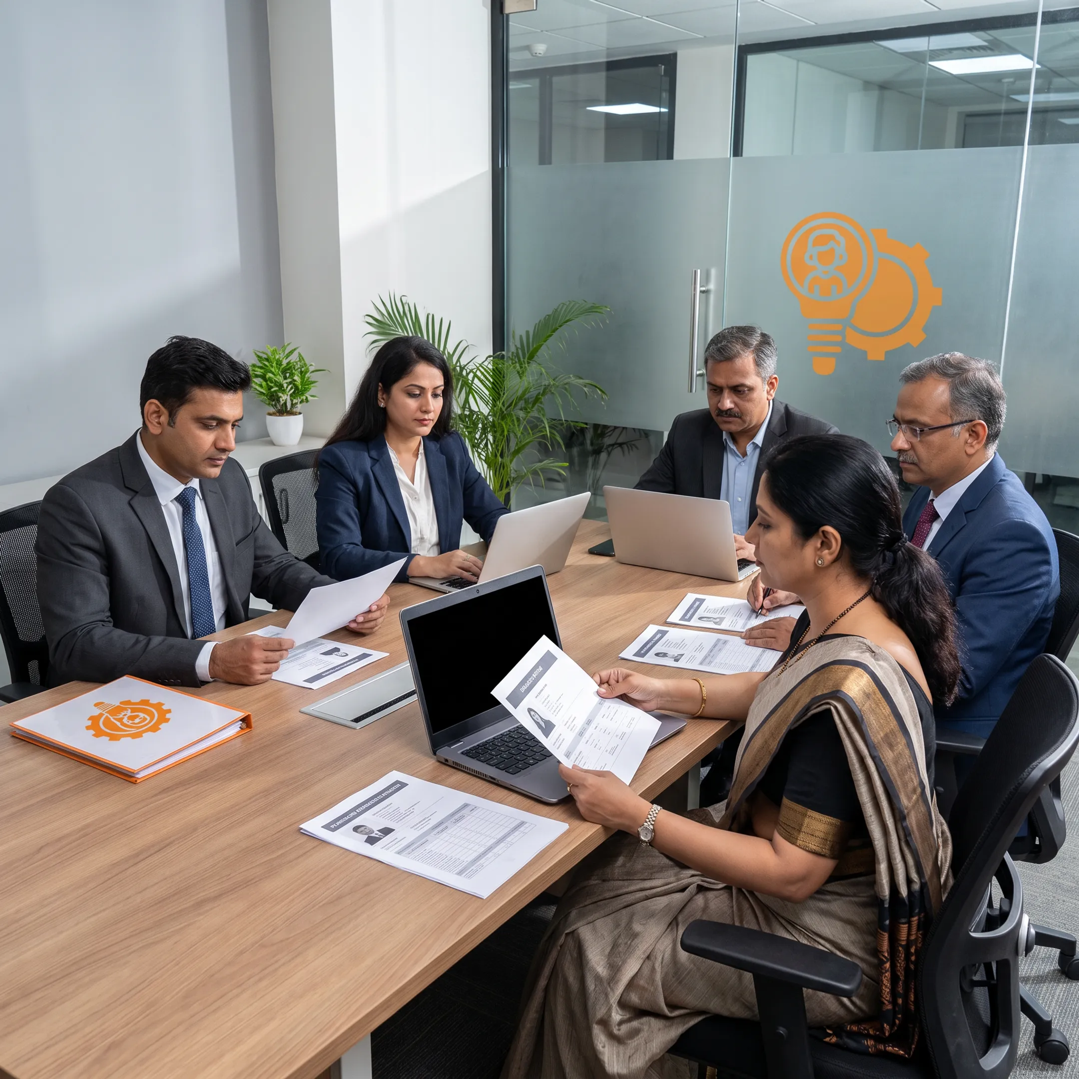 Recruitment professionals reviewing technology talent for a data center team