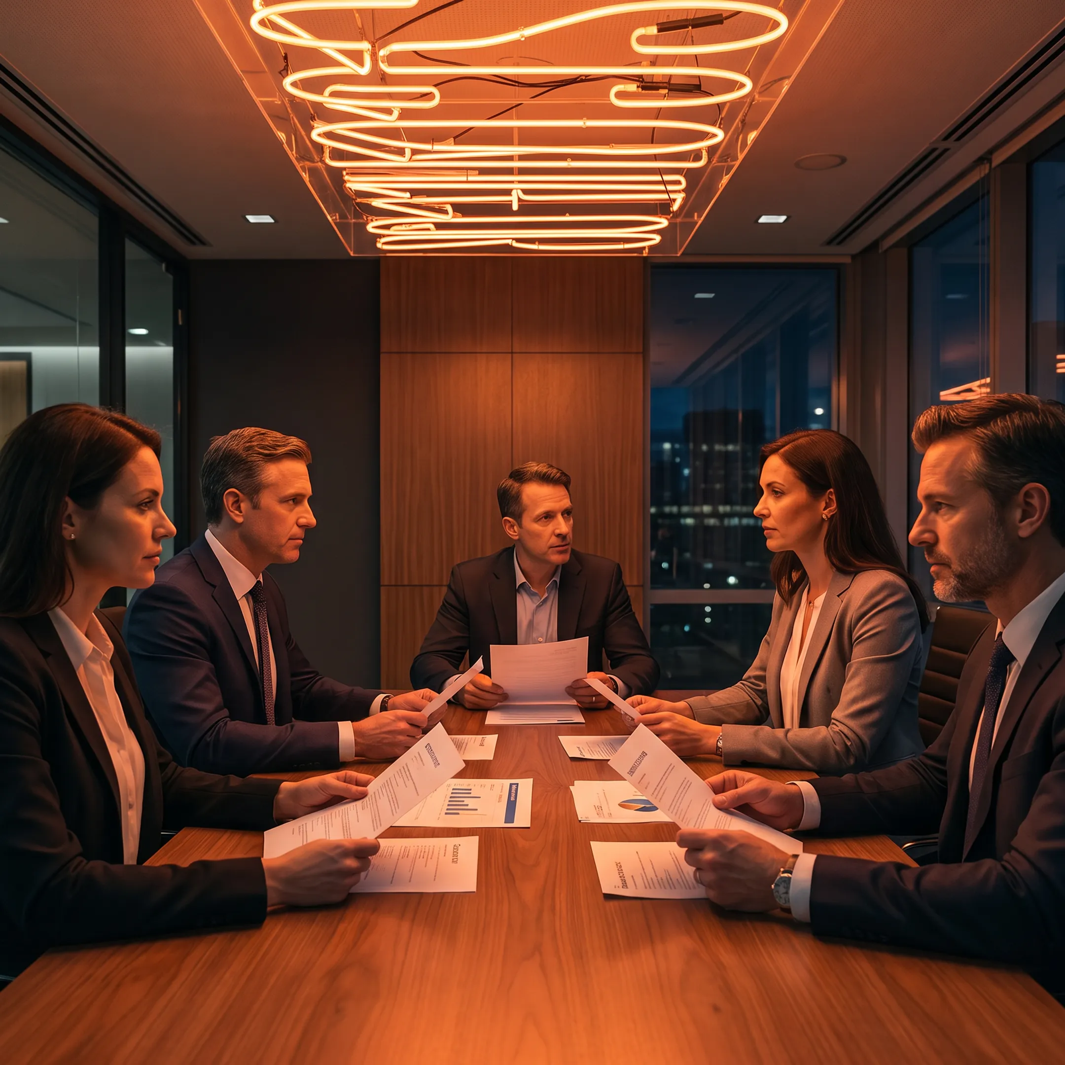 Recruitment professionals reviewing accounting candidates with a Boston business team
