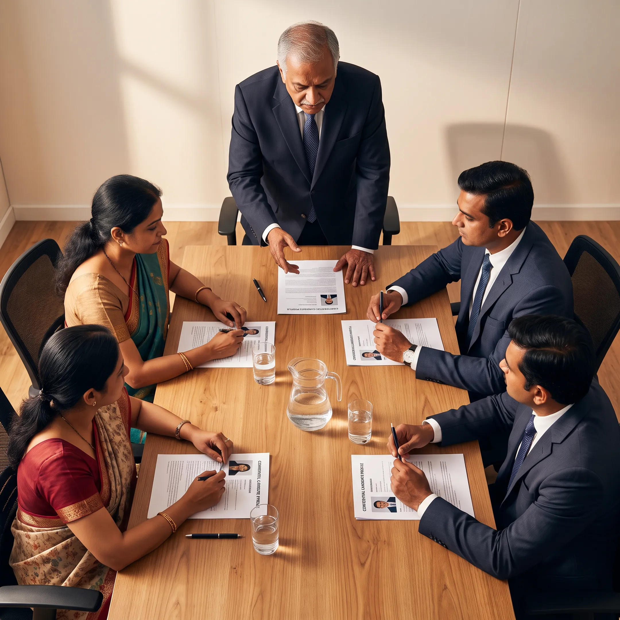 Senior recruitment advisor presenting cybersecurity leadership candidates