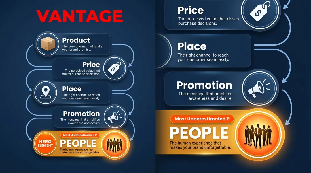 5 P's brand promise delivery framework product price place promotion people
