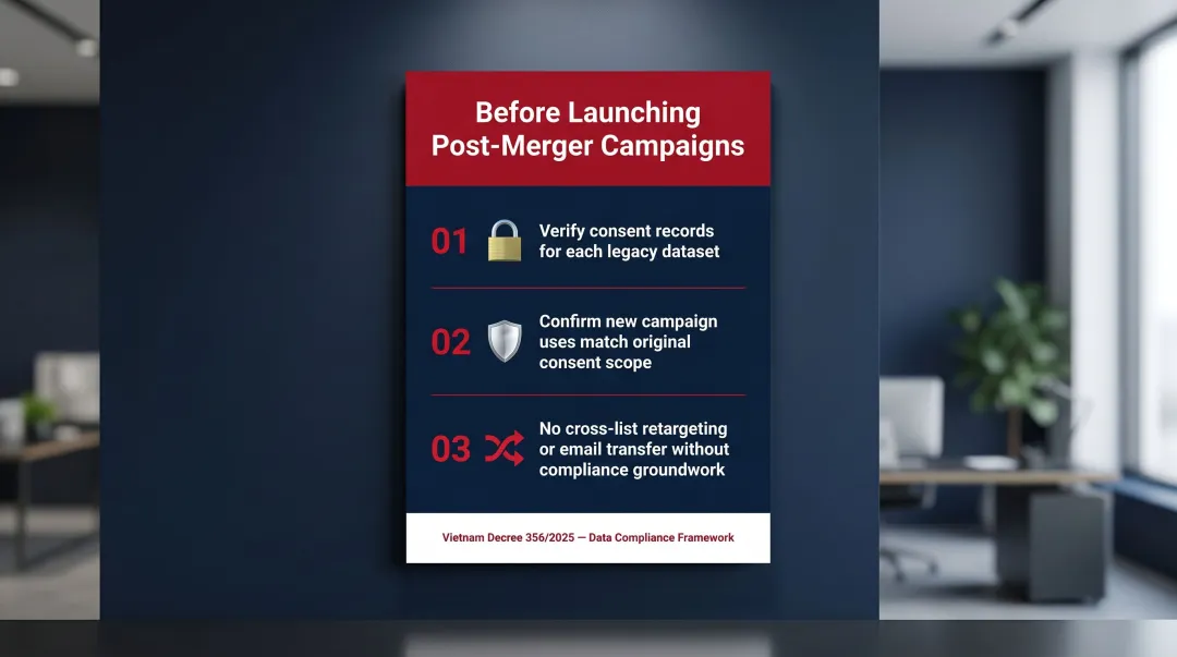 Vietnam post-merger customer data compliance three step consent management checklist