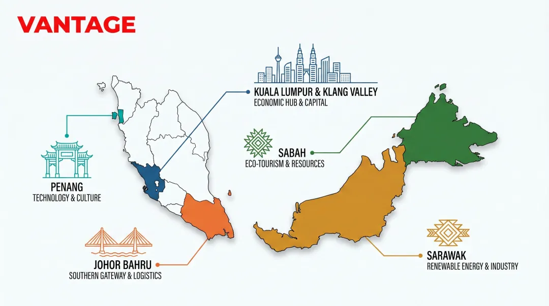 Malaysia regional branding guide comparing KL Penang Johor Sabah and Sarawak markets