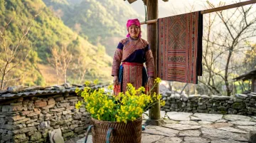 Community-based ecotourism village in Vietnam mountainous region with local residents