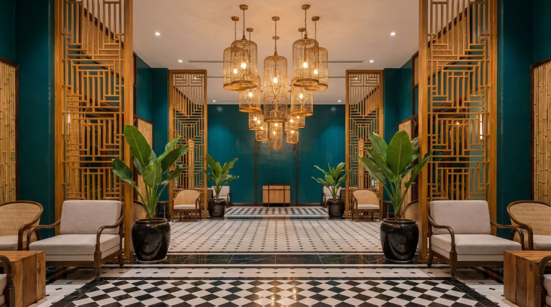 Wink Hotels Vietnam modern lobby interior showcasing Indochine contemporary design aesthetic