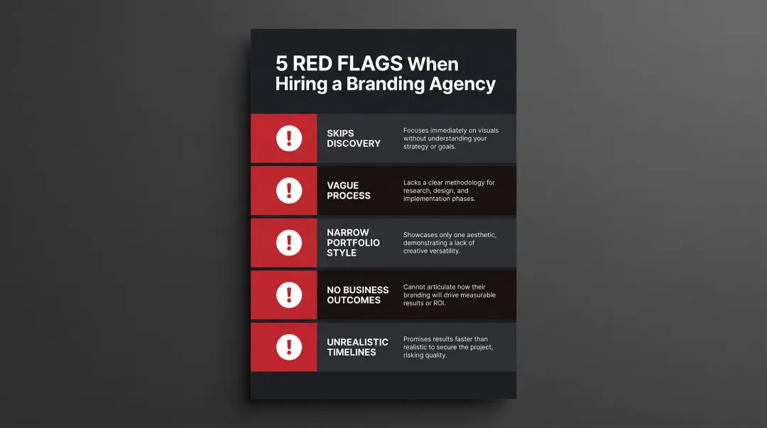 Five red flags warning signs to avoid when hiring a branding agency