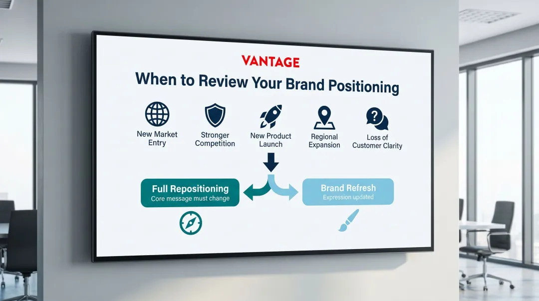 Brand positioning review triggers and full repositioning versus brand refresh decision guide