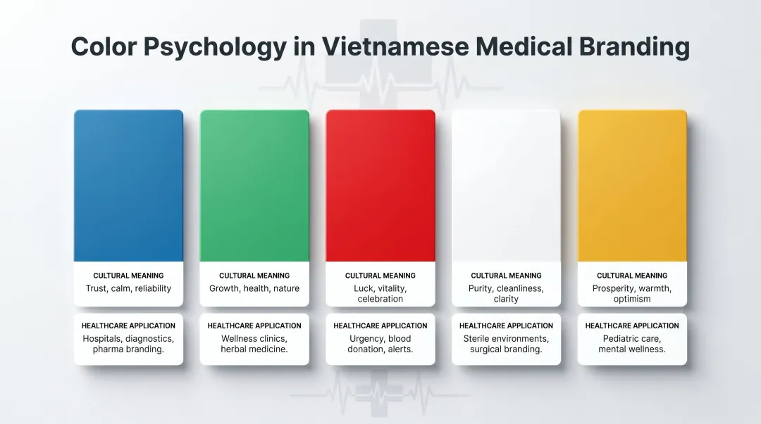 Vietnamese color psychology guide for medical branding five color breakdown
