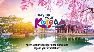 South Korea tourism campaign promotional imagery showing cultural and landmark visitor experiences
