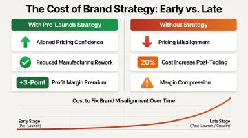 Cost of late-stage design changes versus early brand strategy investment comparison