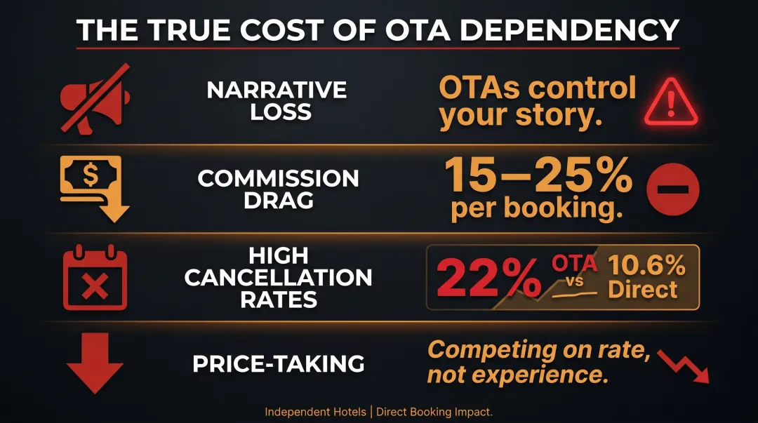 Four hidden costs of OTA dependency for independent hotel operators