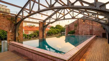 The Warehouse Hotel Robertson Quay Singapore industrial interior rooftop pool design