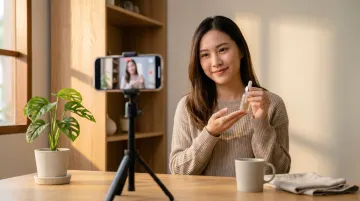 Singapore micro-influencer creator filming product content for D2C brand social media