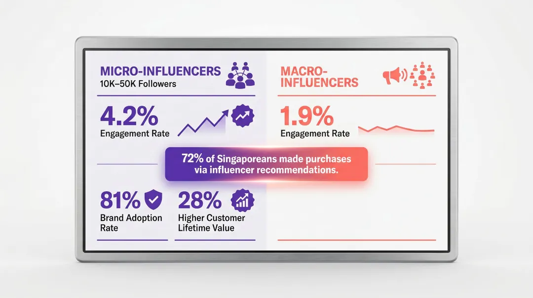 Singapore micro-influencer versus macro-influencer engagement rate comparison statistics