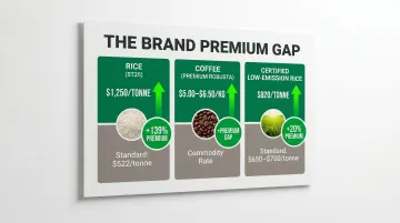 Vietnamese agricultural export price comparison branded versus unbranded products infographic