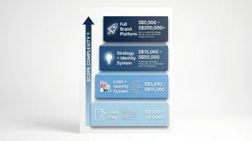 Startup branding scope cost tiers from logo only to full brand platform