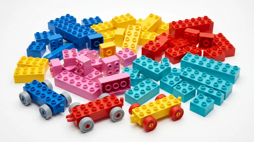 Lego colorful building bricks assembled product representing brand audience expansion strategy