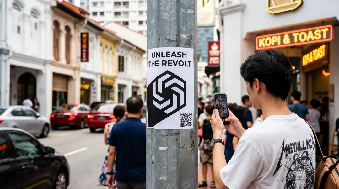 Digital telco challenger brand guerrilla marketing campaign at MRT station Singapore