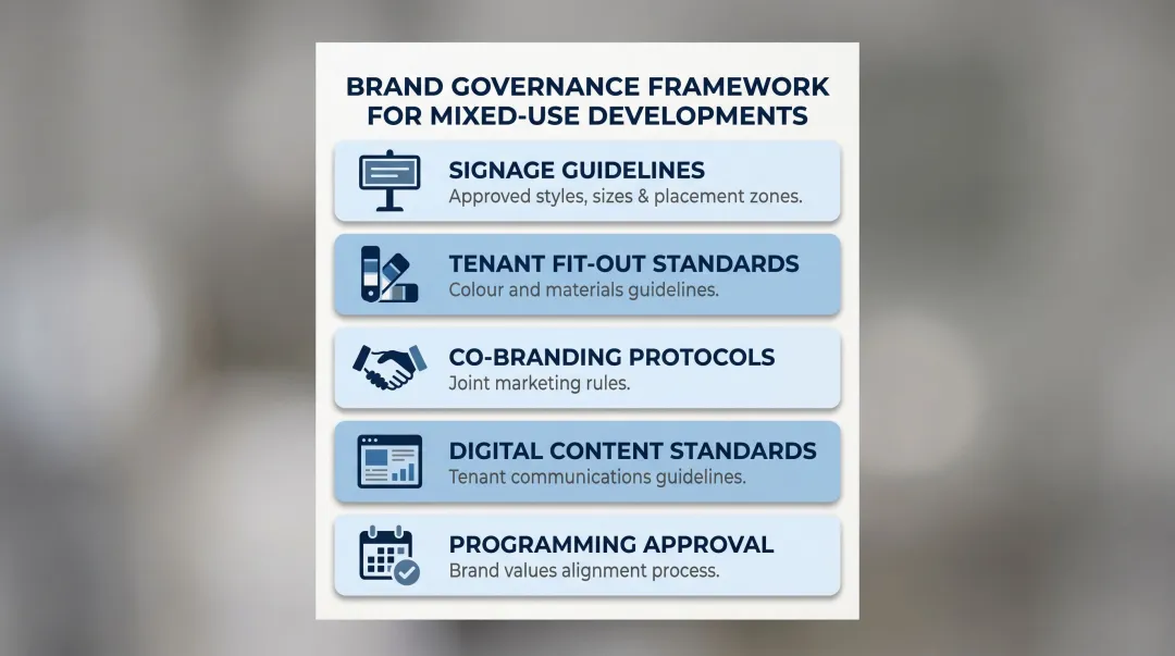 Five-element mixed-use brand governance framework for master developer tenant management