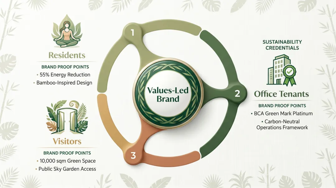 Skywaters biophilic brand values sustainability wellness greenery across all user groups