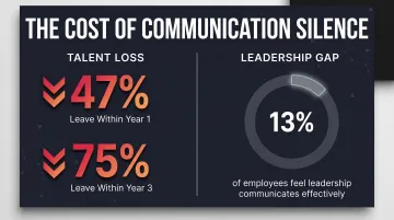 Post-merger employee attrition statistics showing talent loss rates within three years