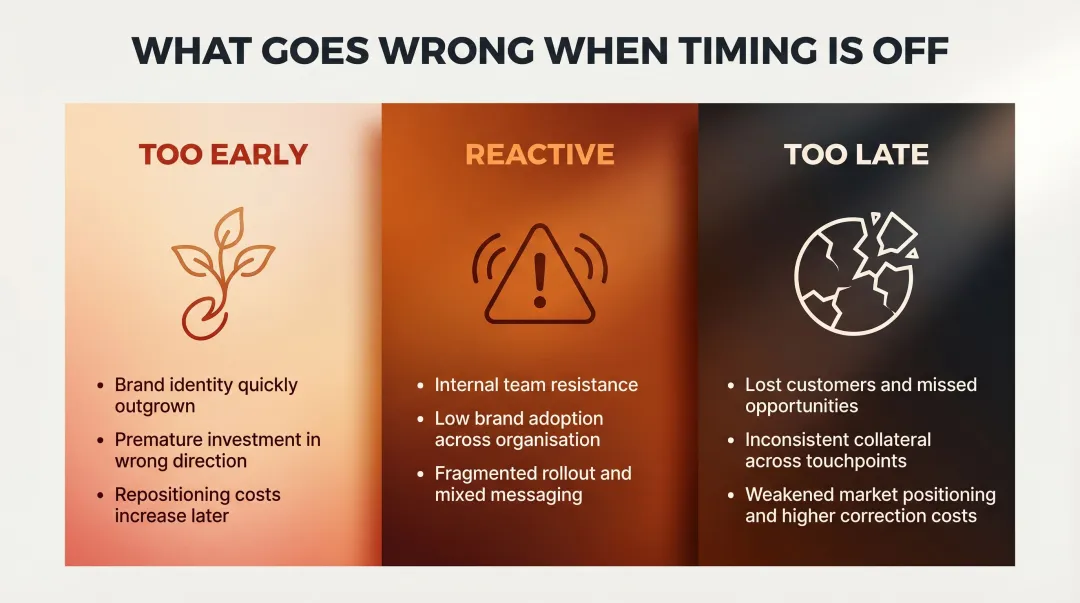Three brand consultant timing mistakes premature reactive and delayed engagement outcomes