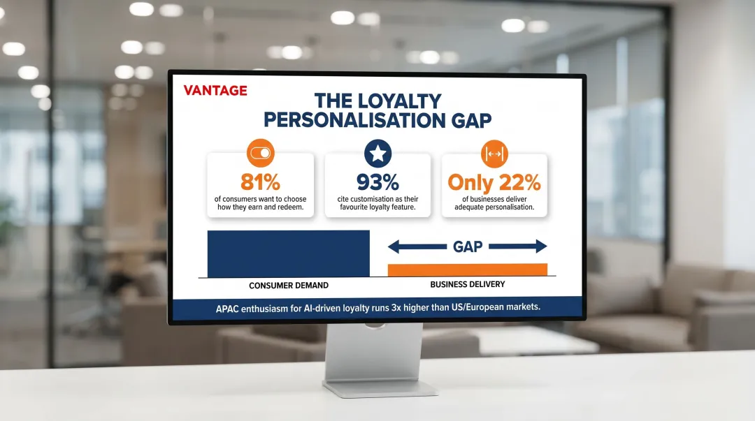 Loyalty personalization gap showing consumer demand versus business delivery statistics