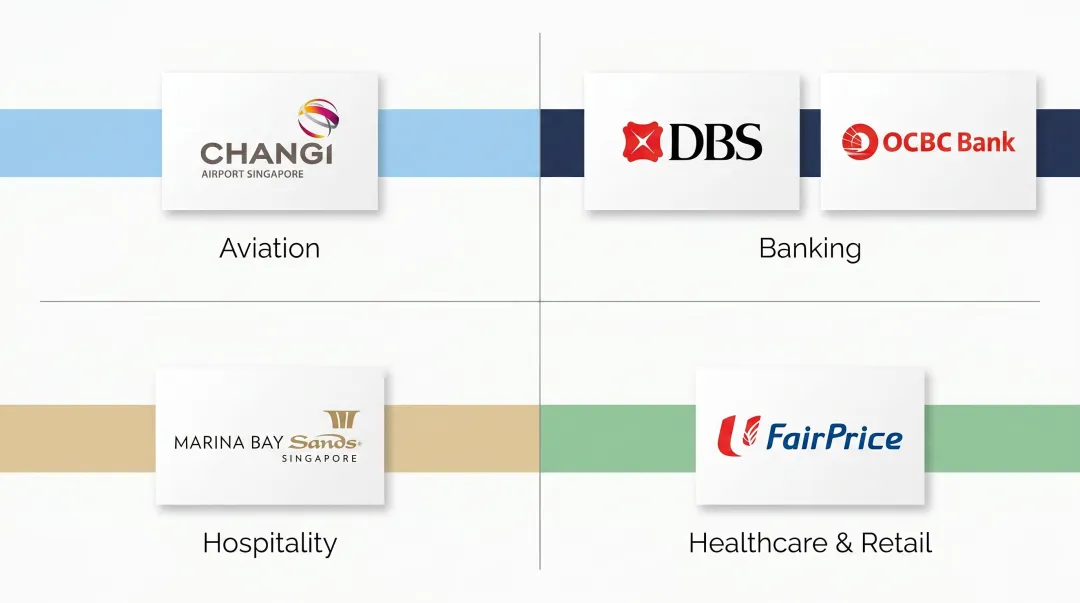 Singapore iconic brand logos representing values-driven organisations across multiple industries