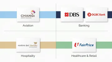 Singapore iconic brand logos representing values-driven organisations across multiple industries