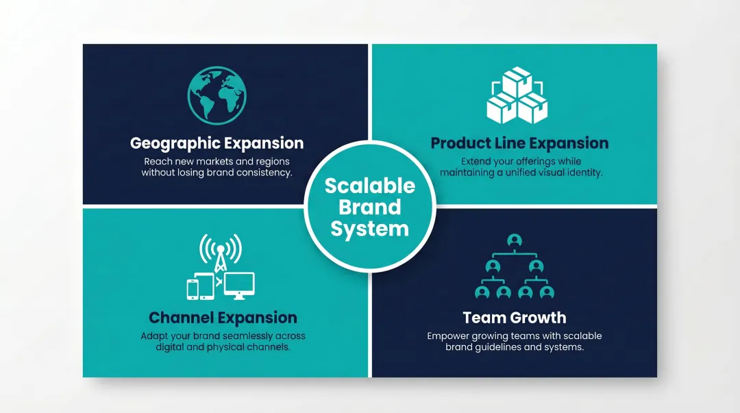 Four startup brand scalability dimensions geographic product channel and team growth