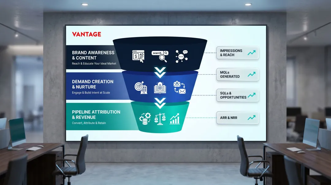 Full-funnel B2B SaaS demand generation framework paid SEO content pipeline attribution