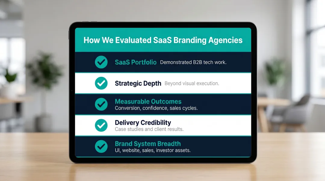 Five criteria checklist for evaluating top SaaS branding agencies strategic depth and outcomes