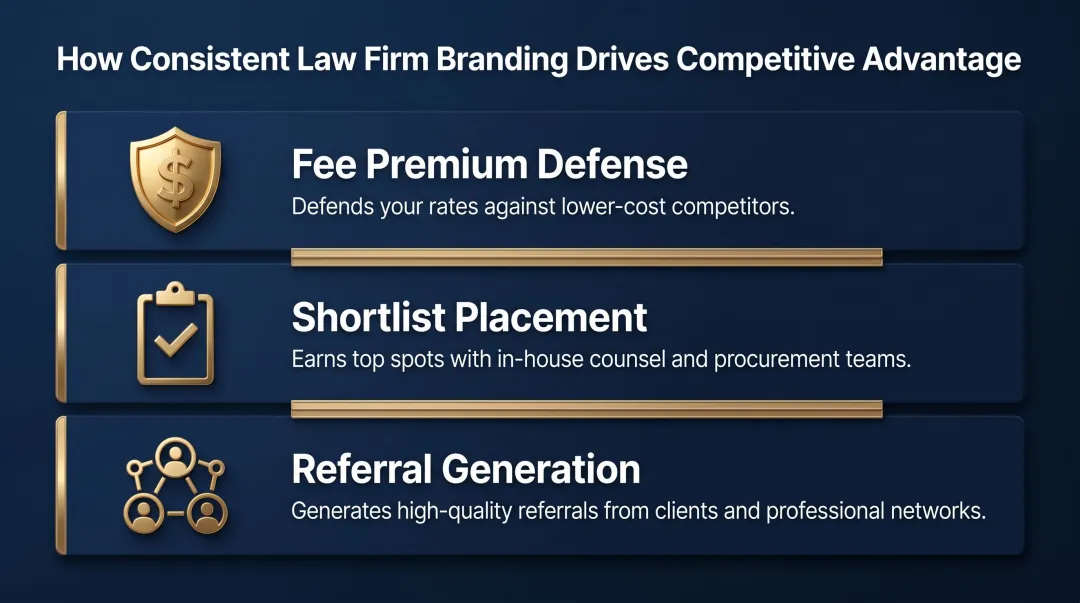 Three strategic benefits of consistent law firm branding in competitive legal markets