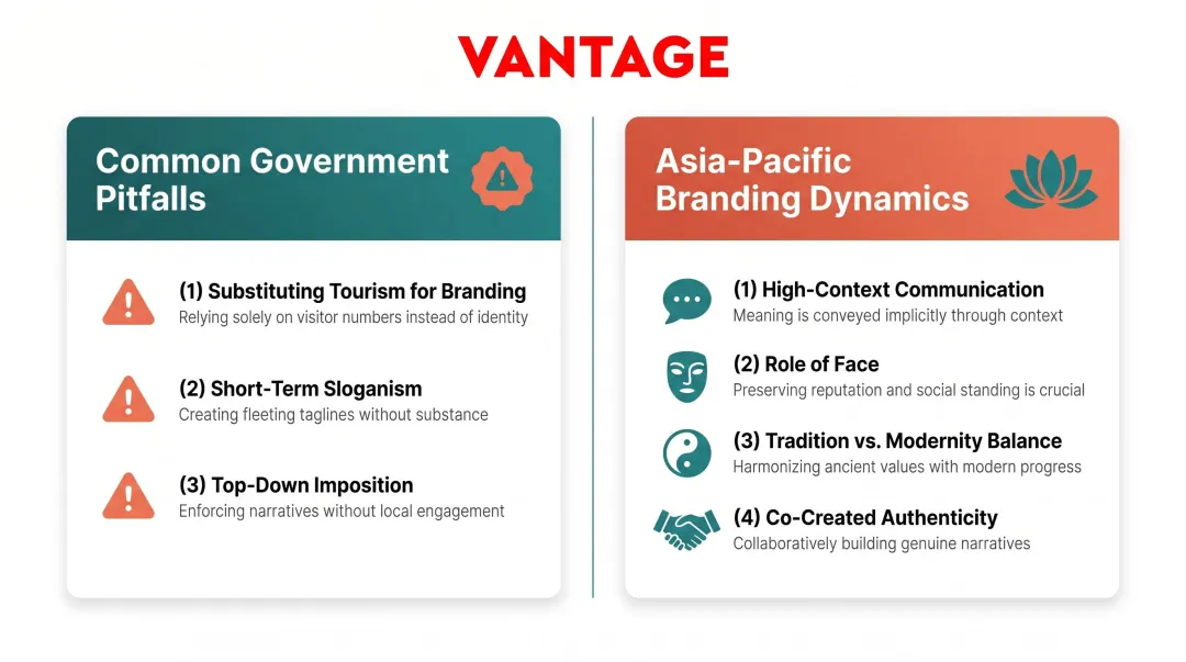 Asia-Pacific nation branding key challenges and cultural dynamics comparison infographic