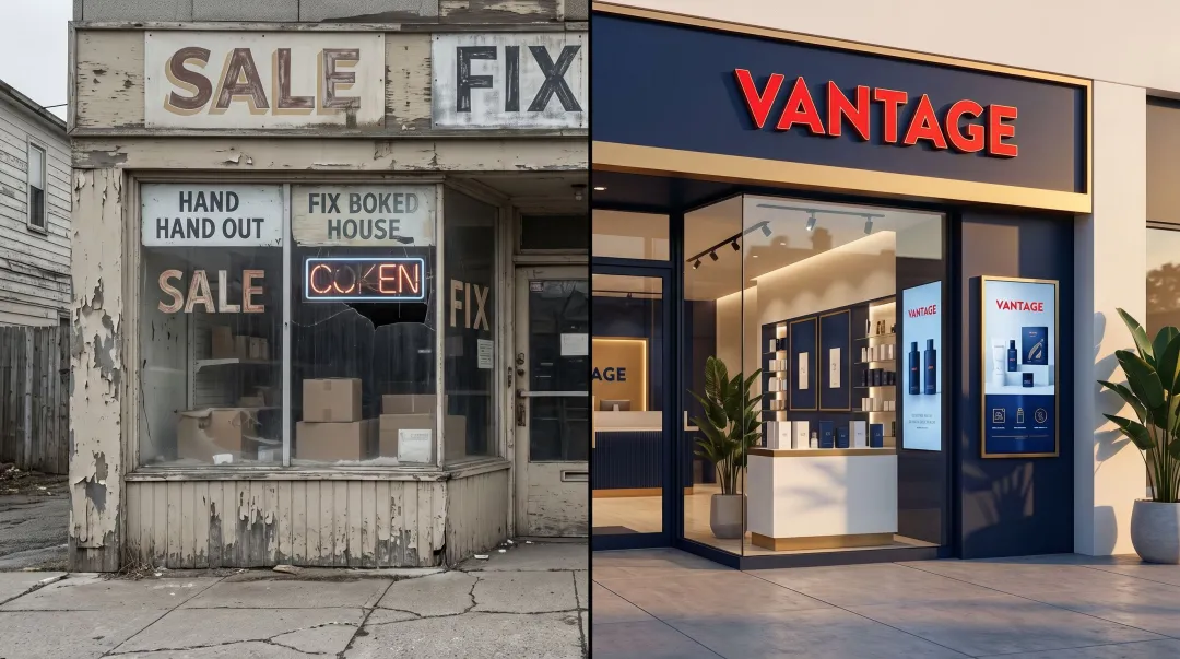 Two contrasting brand investment paths showing short-term cost versus long-term brand value