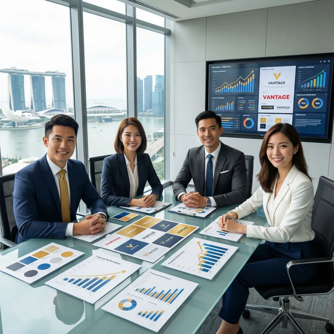 Hedge fund branding materials including pitch deck and investor reports