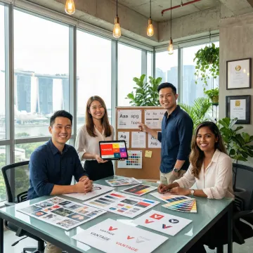 Professional brand promotion strategy session in Singapore office