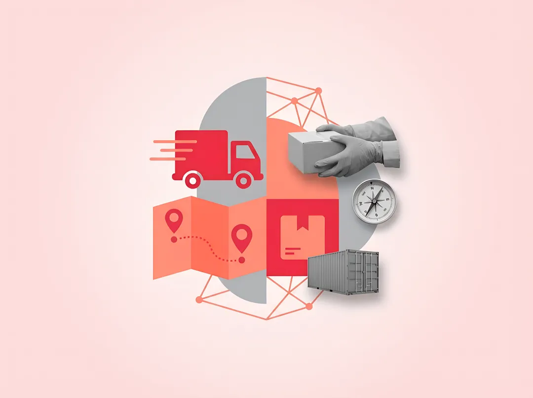 Modern transport and logistics branding showcasing container ships and strategic brand elements