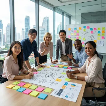 Brand strategy workshop with stakeholders and branding consultants